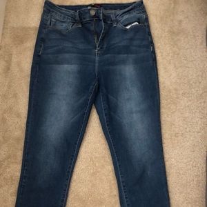 Dark Blue Denim Jeggings.